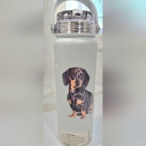 Dachshund, Black Serengeti Light Grey Water Bottle